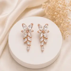 Ohrringe „Rosé Crystal Bloom“